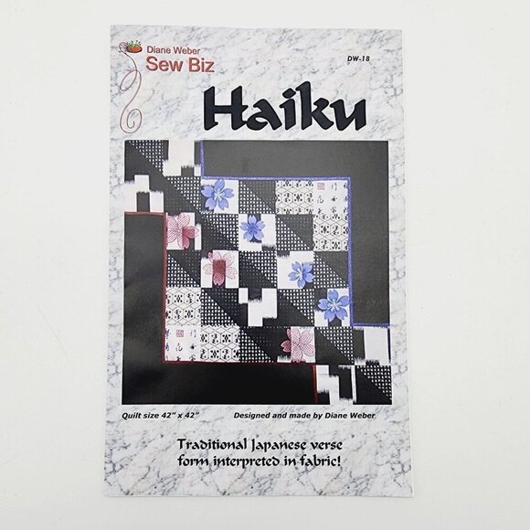 HAIKU Japanese Poetry QUILT Sewing Pattern by Diane Weber Sew Biz 3 Sizes - Picture 1 of 3